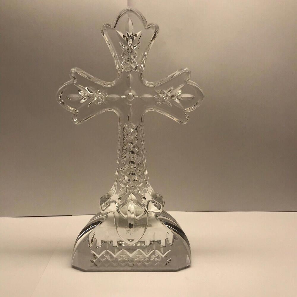 🔮✝️Waterford Lismore Standing Cross Lead Crystal Decoration Easter